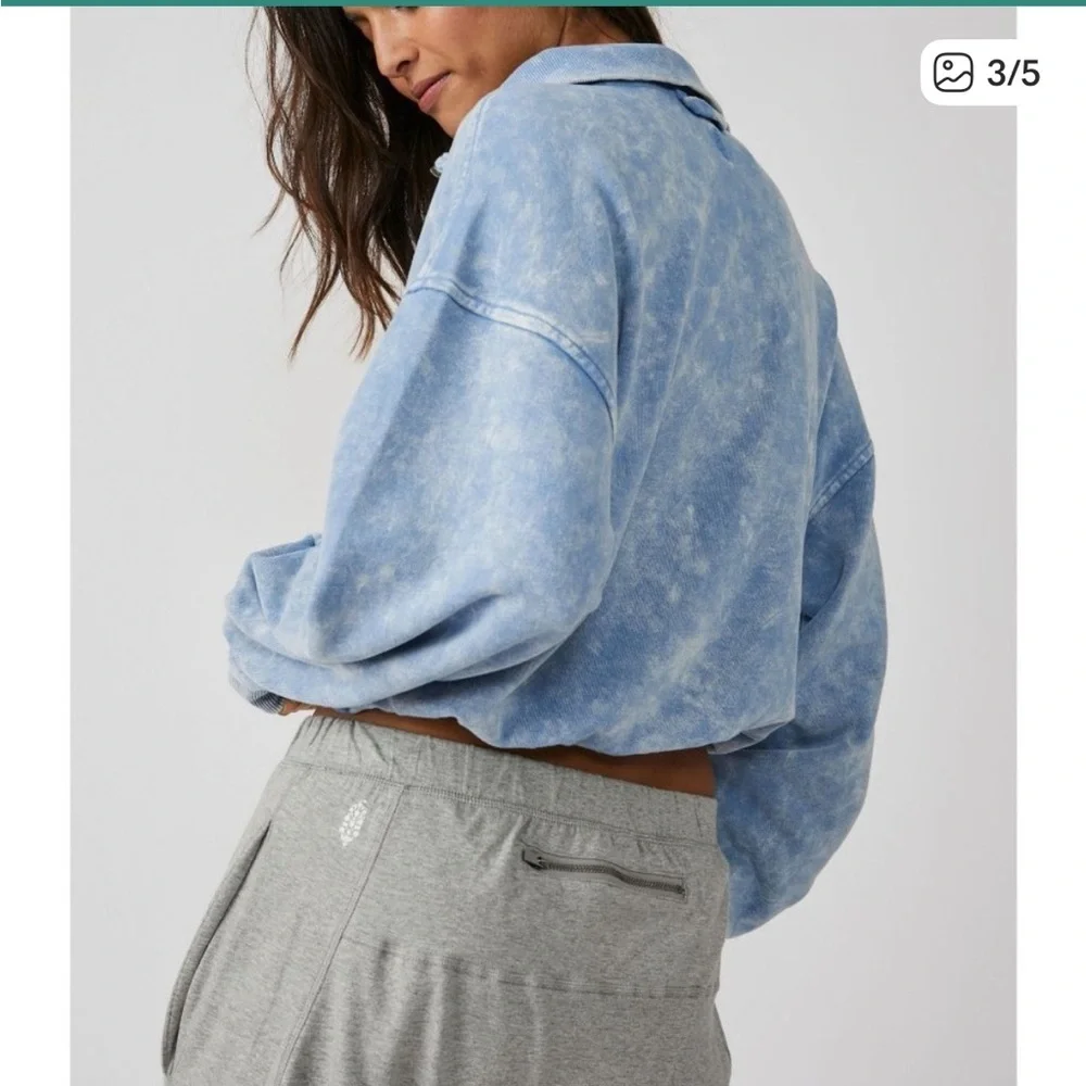 FP Movement by Free People Light Blue Cowl Neck Sweater